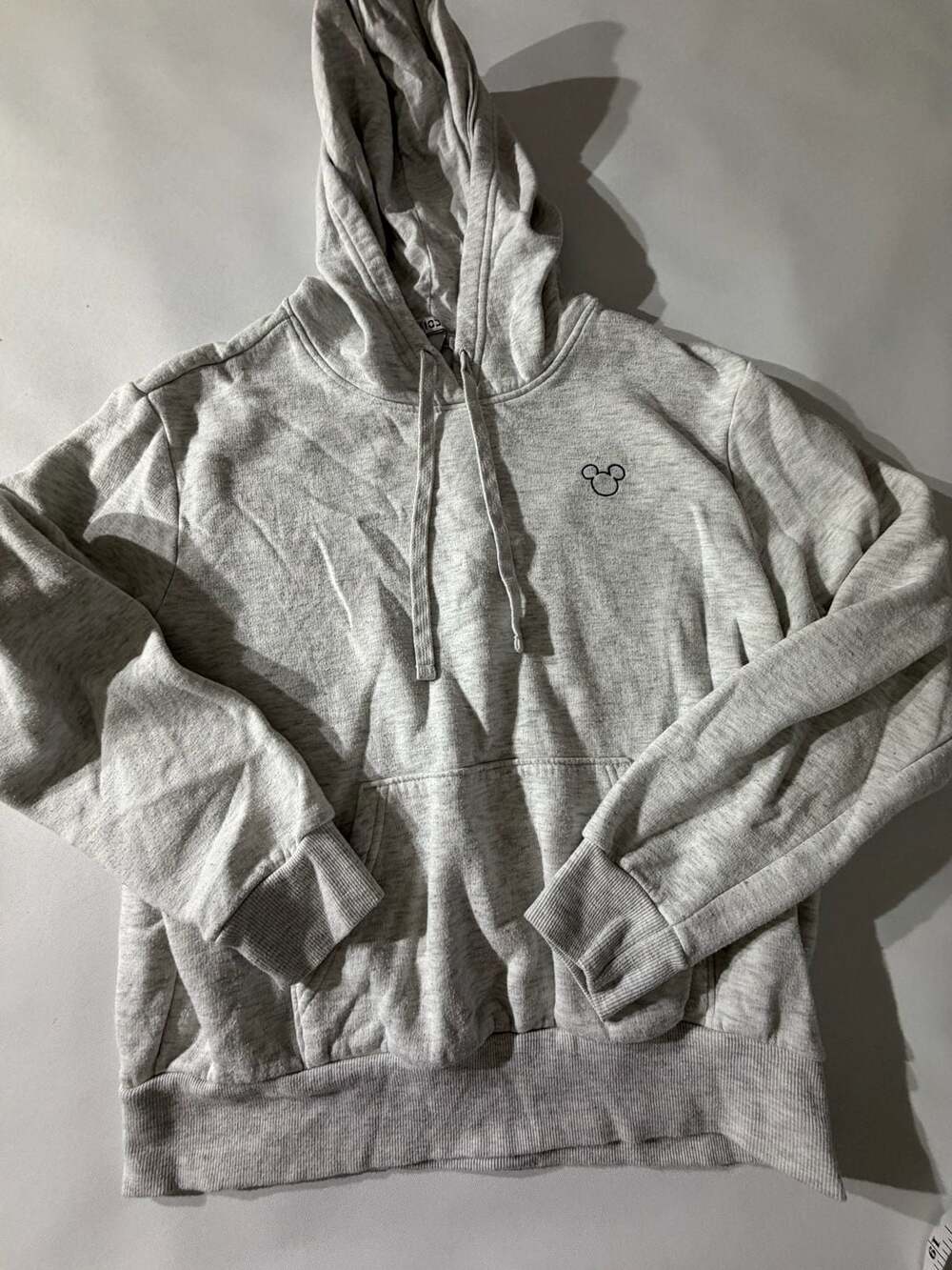 Disney x H&M M Grey Mickey Hoodie Minimalist Sweatshirt Pullover Basic